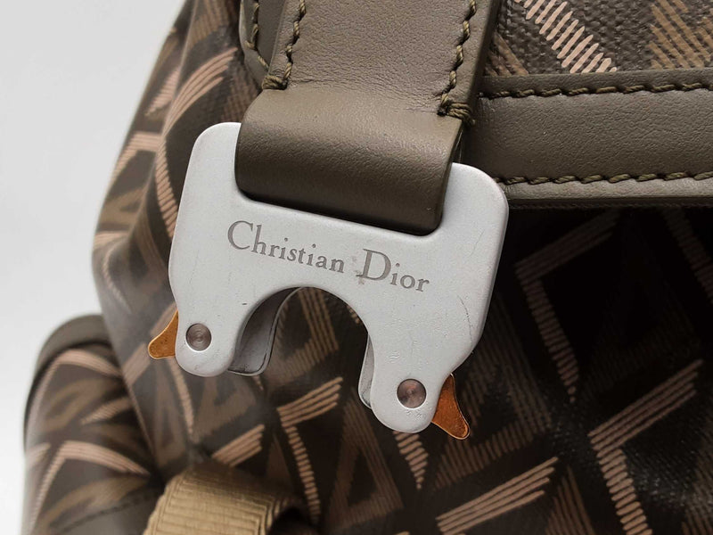 Dior Hit The Road Diamond Green Canvas Backpack Aa0725lzxzsa