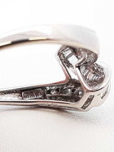 0.26 Cttw Diamond & 14k White Gold Swirl Ring 4 Grams Size 11 Fw0925lczdu