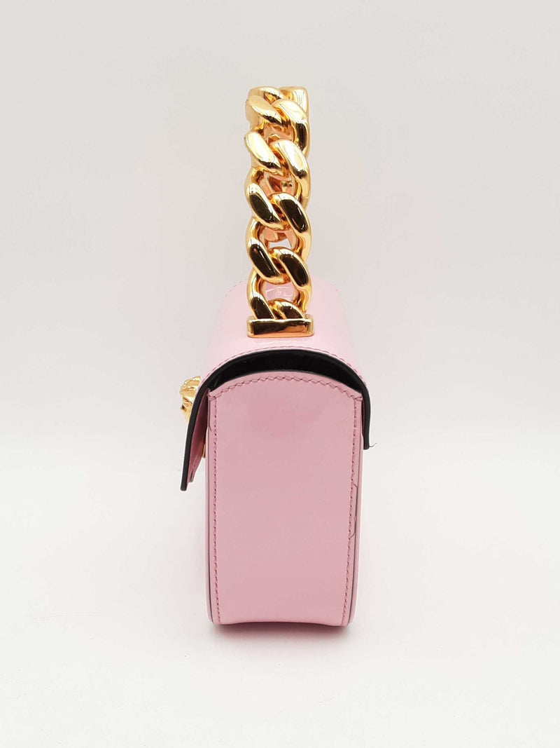 Versace La Medusa Mini Bag In Pink Patent Leather Fw1124cxzsa