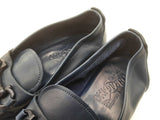 Salvatore Ferragamo Manfredi Gancio Navy Blue Leather Loafers Size 9d Do0525rxde