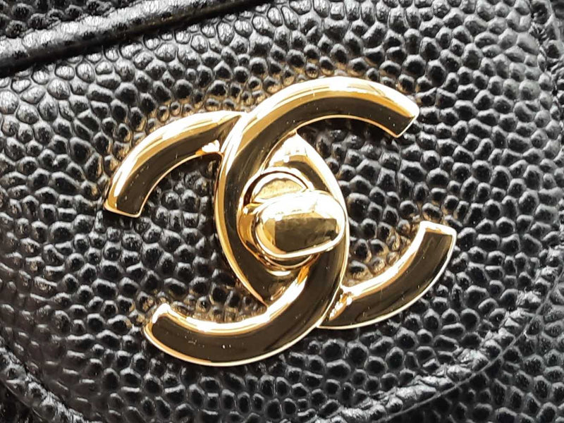 Chanel Jumbo Double Flap Bag In Black Quilted Caviar Leather Fw0725prxzdu