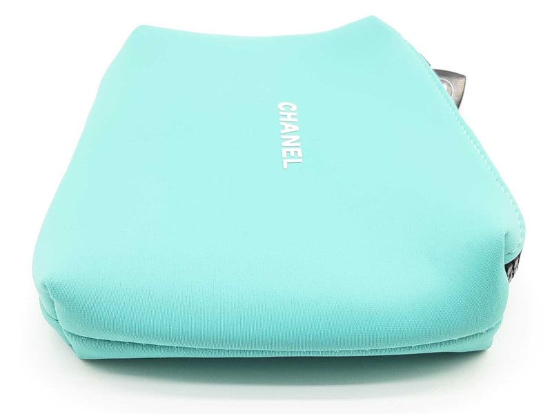 Chanel Vip Tiffany Teal Blue Neoprene Cosmetic Bag Do0225oxde