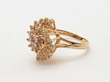 0.44 Cttw Diamonds 14k Yellow Gold 4.6g Hurricane Ring Size 6.75 Do0326lsxde