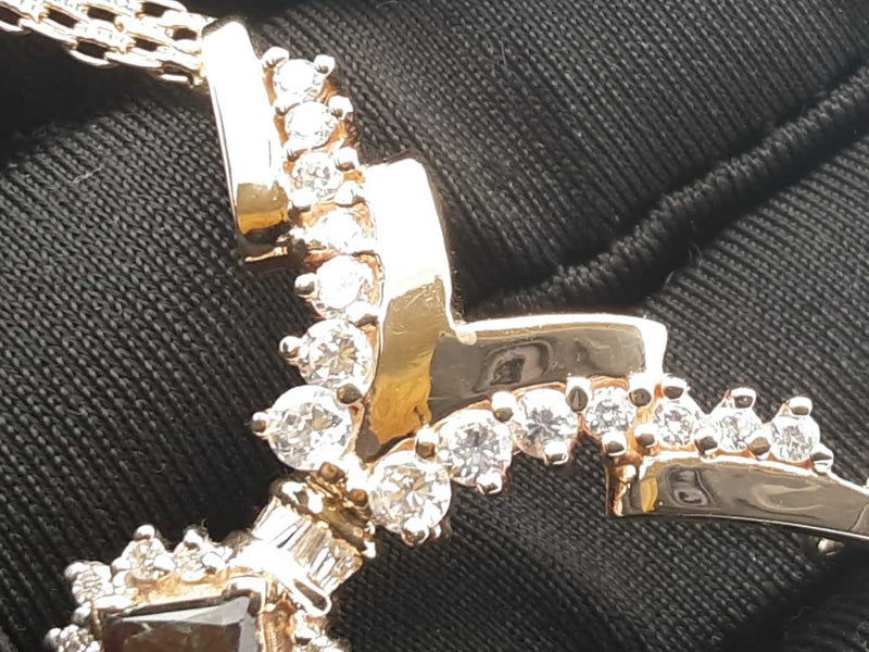 Lab-created Alexandrite, Natural Diamond & 14k Gold Necklace 13.5gs Fw0725rxzdu