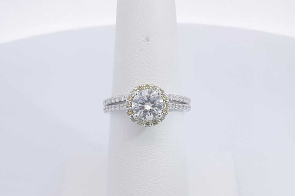 Approx. 1.68ctw Lab Grown Diamond Wedding Set 14k White Gold 4.1g Sz 6.5 Eboersa