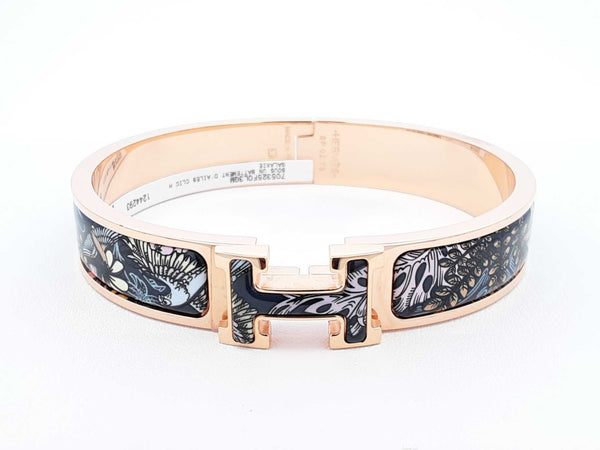 Hermès Clic H Sous Un Battement D'ailes Enamel Bracelet 6.5 Inch Fw1025orzdu