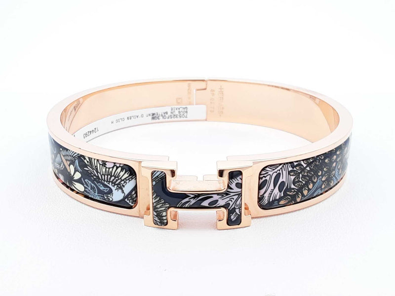 Hermès Clic H Sous Un Battement D'ailes Enamel Bracelet 6.5 Inch Fw1025orzdu
