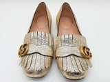 Gucci 453373 Gg Gold Metallic Marmont Flats Size Eu 36.5 Do0925lcrde