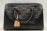 Mcm Ottomar Monogram Black Leather Boston Bag Eb0225lrxsa