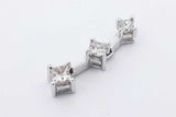 0.46cttw Princess Cut Diamond Pendant In 14k White Gold 1.1 Grams Eb0726oxzdu