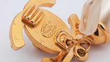 Chanel Cc Crystal Gold Tone Turnlock & Faux Pearl Clip On Earrings Eb1225irxdu
