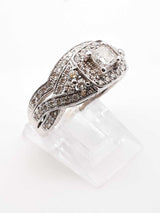 1.18 Cttw Diamond & 14k White Gold Bridal Set 5 Grams Size 8 Fw0925rrxdu