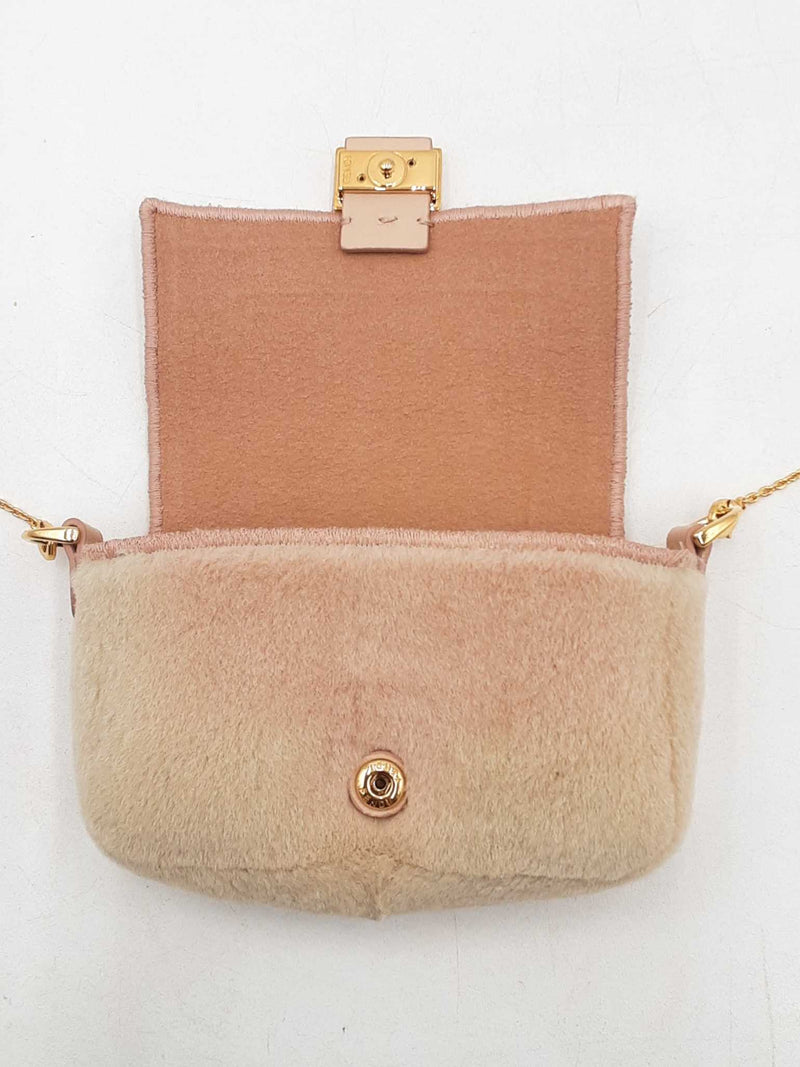 Fendi Nano Baguette Mink Crossbody Bag & Charm Fw0225loxzdu