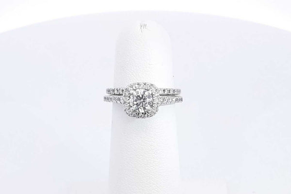 Round Center Diamond 0.55ctw Wedding Set In 14k White Gold 3.86g Eb0723cxzsa