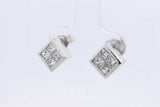0.8cttw Princess Cut Diamond Stud Earrings 14k White Gold 3.1 Grams Eb0626pcxdu