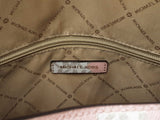 Michael Kors Large Kenly North South Tote Bag In Powder Blush Mk Logo Coated Canvas Fw0726pzdu