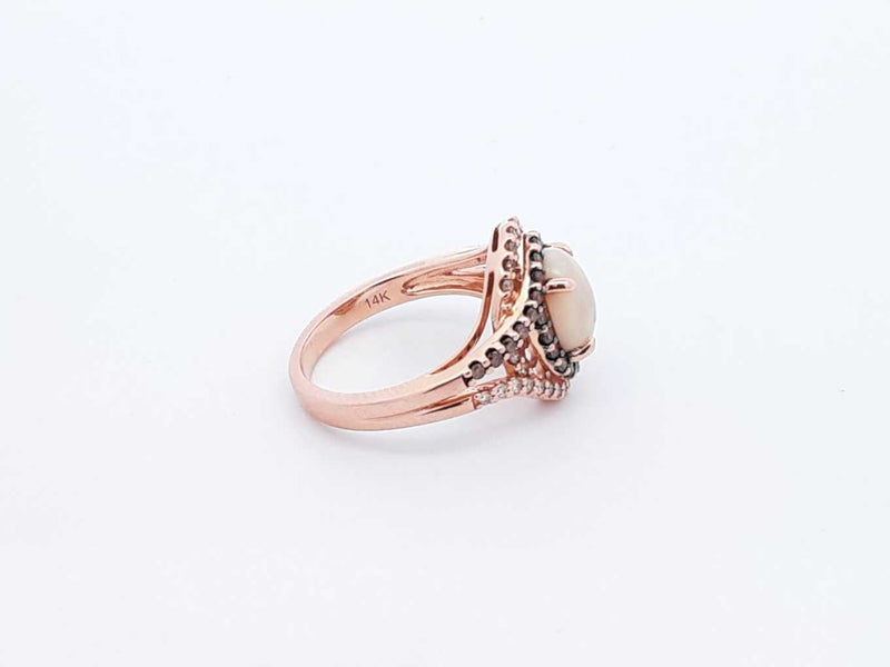 Le Vian Opal & Diamond 14k Strawberry Gold Ring 5.1 Grams Size 7 Fw0225wxzdu
