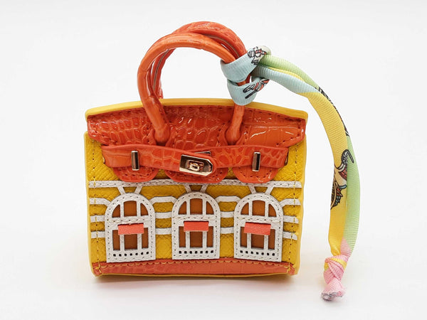Yellow Orange Building Mini Bag Charm Do0725ede