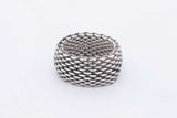 Tiffany & Co. Sterling Silver Somerset Mesh Ring 9 Grams Size 6 Eb0724crsa