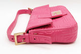 Fendi Embossed Logo Pink Nappa Leather Baguette Shoulder Bag Eb0826sxzde