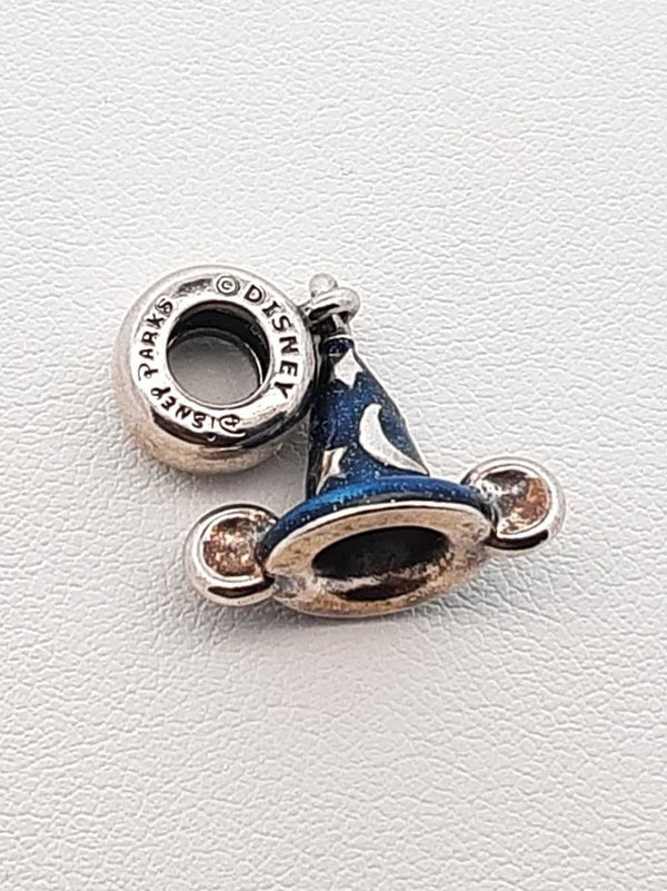 Pandora Sorceror Mickey Hat Charm In Sterling Silver & Enamel 3.6 Gram Fw0625wdu