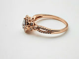 14k Rose Gold Pear Cut Diamond Ring Size 6.5 Do0923rxzde