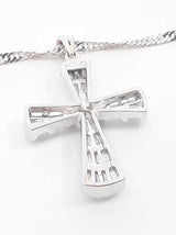 0.48 Cttw Diamond & 14k White Gold Cross Necklace 5.3 Gram 18.5 Inch Fw0425wrxdu