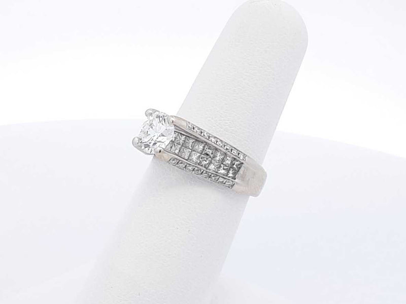 1.56 Cttw Diamond & 18k White Gold Engagement Ring 9 Grams Size 6 Fw0225lixzdu