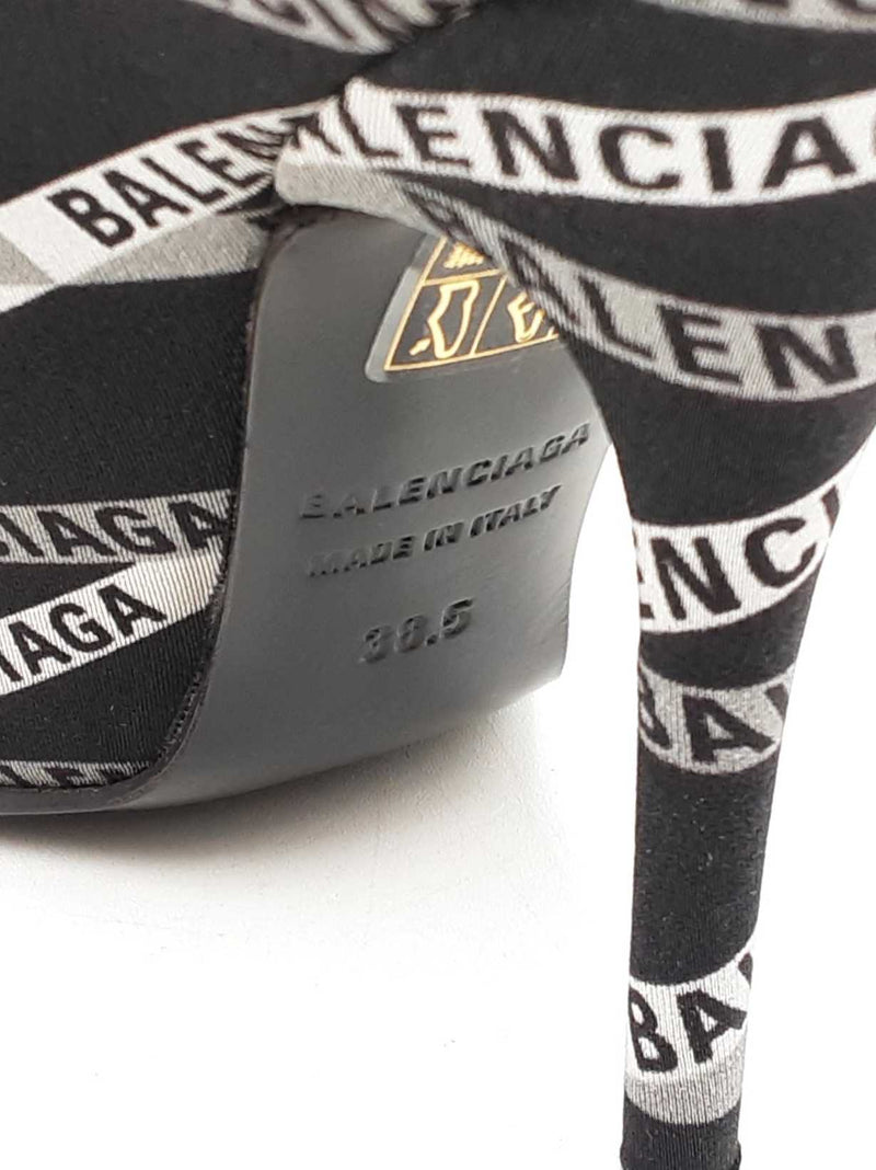 Balenciaga Losange Knife Boots In Black Logo Spandex Size Eu 38.5 Fw0925lzxdu