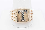 10k Yellow Gold T Initial Letter Square Block Ring 3.8 Grams Sz 10.5 Eb0326lrxsa