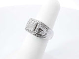 1.12 Cttw Diamond & 10k White Gold Square Halo Ring 5.4g Size 5.5 Fw0826przdu
