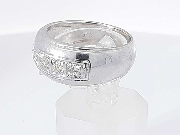 .12 Cttw Diamond 10k White Gold 6.3 Grams Wedding Band Size 7 Aa1025oxzsa