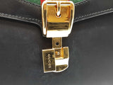 Gucci Sylvie Web Black Leather Top Handle Bag Eb0126rxzde