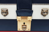 Gucci Red, White & Blue Leather Cat Lock Top Handle Bag Eb0326rrxde