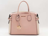 Michael Kors Mercer Medium Pebbled Belted Satchel Pink Aa0526wrsa