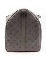 Louis Vuitton Monogram Shadow Keepall Bandoulière 50 In Anthracite Gray Leather Fw0826lzxzdu