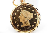 Gold Liberty Coin Earrings In 22k Yellow Gold Settings 9.81 Grams Eb1024rxzsa