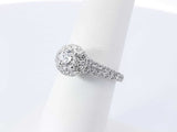 0.85 Cttw Diamond & 14k White Gold Halo Engagement Ring 3.9g Size 6 Fw0326prxdu