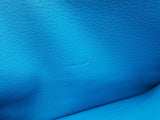 Hermes Azap Bleu Paradis Blue Swift Leather Zippy Wallet Clutch Do0326crxde