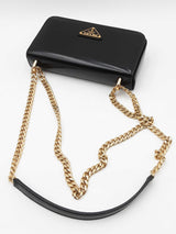 Prada Polished Black Leather Shoulder Bag Eb0726ixzdu