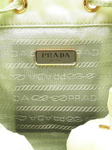 Prada Duet Bucket Bag In Acqua Green Renylon & Saffiano Leather Fw0326ixzdu
