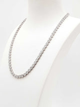 13.05 Cttw Lab Grown Diamond & Silver Tennis Necklace 22.1g 18 Inch Fw0725lorzdu
