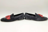 Burberry Navy Blue Suede Tassel Loafers Size 39 Eb0423lxzsa