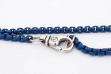 David Yurman Blue Stainless Steel Box Chain Necklace 18 Inch Eb0426srdu