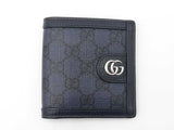 Gucci Ophidia Bifold Wallet In Navy Blue Gg Supreme Coated Canvas Fw0526lcrdu