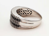 0.90 White Black Diamonds 14k White Gold 8.3g Ring Size 7.5 Do0625cxzde