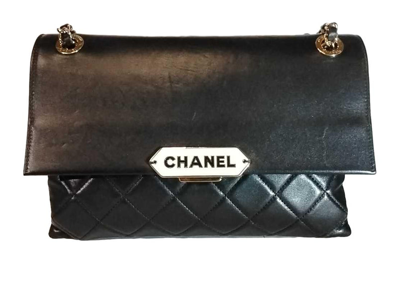 Chanel Medium Retro Label Black Lambskin Ghw Black Handbag Jg1025licrmia