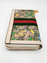 Gucci Gg Ophidia Floral & Ivory Zip-around Wallet Fwwcrsa