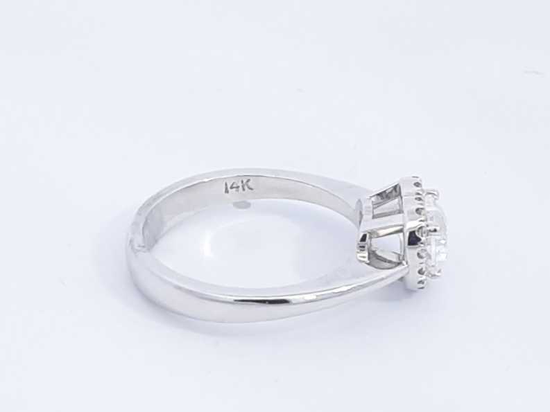 Lab Grown Heart Shape Diamond 1ctw Ring In 14k White Gold 4.14g Eb0322lrersa