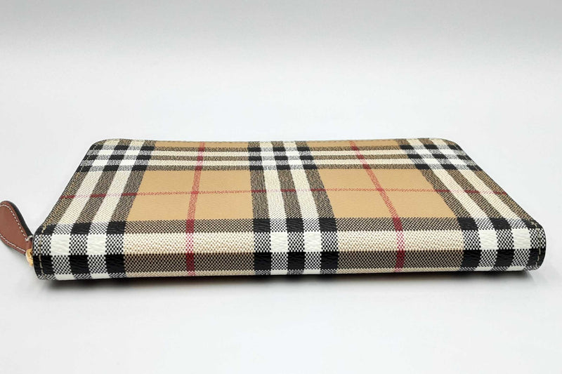 Burberry Archive Check Zip Around Continental Wallet Eb0624lcrdu